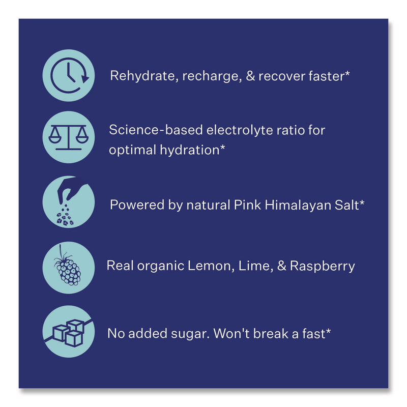 Blueshift Electrolyte Lemon Raspberry Drink Mix, 0.24 oz Packets, 10/Pack, 2 Packs/Carton (GRR60004165) Case of 2