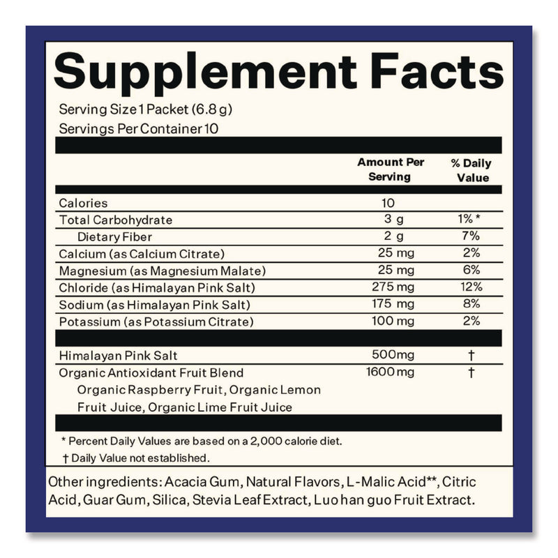 Blueshift Electrolyte Lemon Raspberry Drink Mix, 0.24 oz Packets, 10/Pack, 2 Packs/Carton (GRR60004165) Case of 2