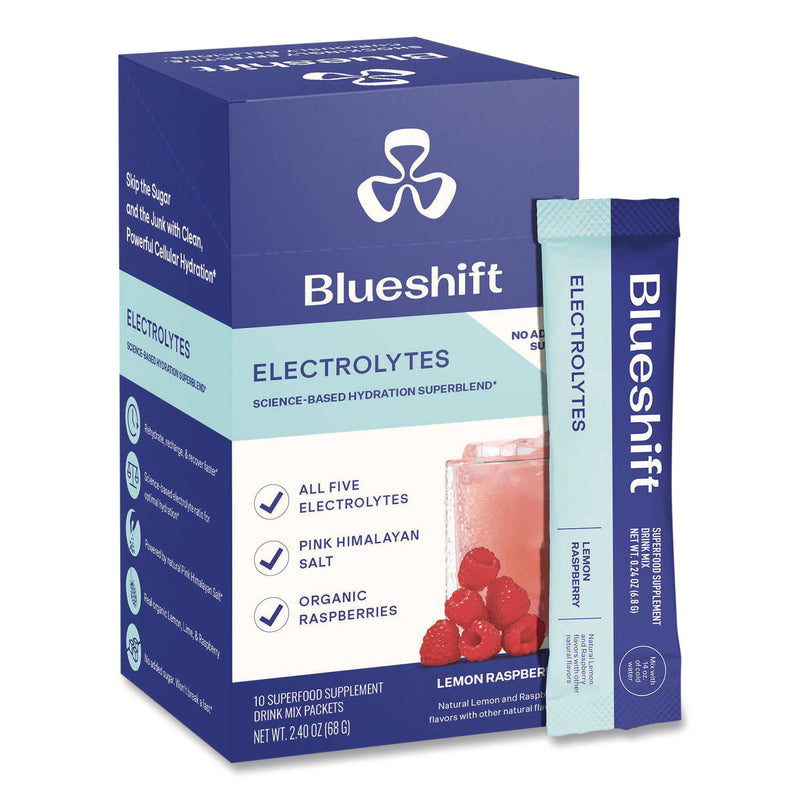 Blueshift Electrolyte Lemon Raspberry Drink Mix, 0.24 oz Packets, 10/Pack, 2 Packs/Carton (GRR60004165) Case of 2