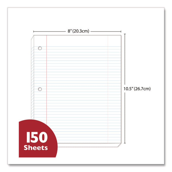 BAZIC® Products Filler Paper, Side: 3-Hole Punched, Wide/Legal Rule, 150/Pack (BAZ568) Pack of 150