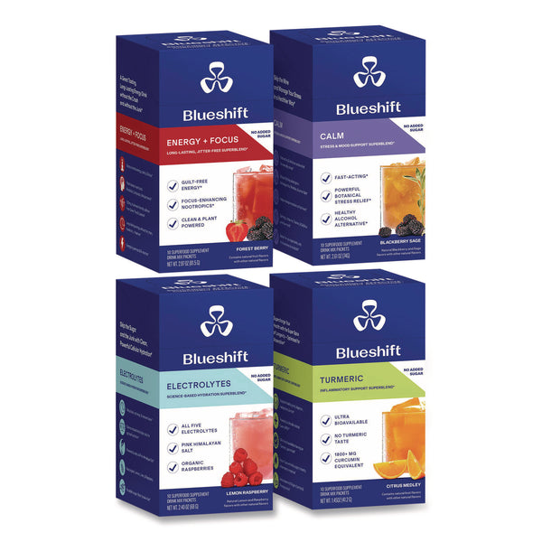 Blueshift Variety Pack Drink Mix, Assorted Flavors, Individual Packets, 10/Pack. 4 Packs/Carton (GRR60004169) Case of 4
