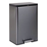 Elite Step-On Trash Can, 12 gal, Metal, Charcoal Stainless Steel/Black (RUB2112520) Each