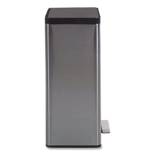 Elite Step-On Trash Can, 12 gal, Metal, Charcoal Stainless Steel/Black (RUB2112520) Each