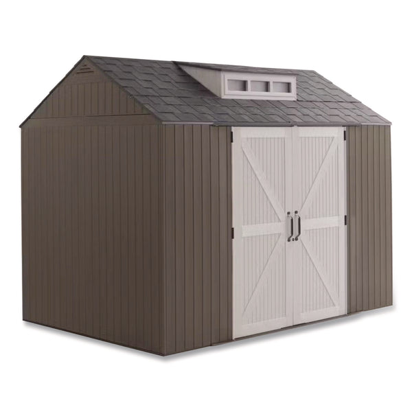 Storage Shed, 337 cu ft, 7 ft x 10 ft x 8 ft, Brown (RUB2145548) Each