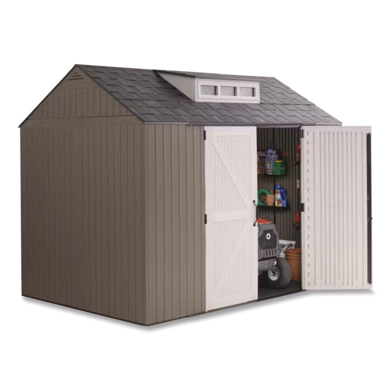 Storage Shed, 337 cu ft, 7 ft x 10 ft x 8 ft, Brown (RUB2145548) Each