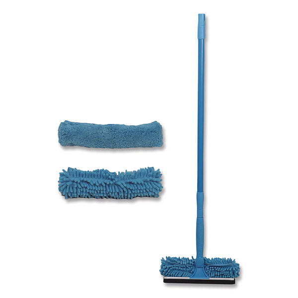 TidyUps Window Cleaner Set, with Washing Pads, 11", 49" Plastic Handle, Blue (CH7TU68122) Each