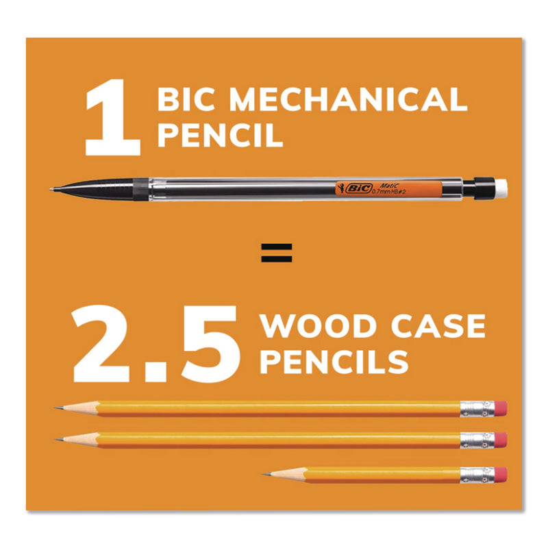 BIC Xtra Smooth Mechanical Pencil, 0.7 mm, HB  (#2), Black Lead, Clear Barrel, 40/Pack (BICMPP40MJBLK) Pack of 40