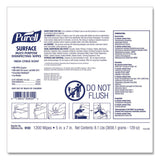 PURELL® Surface Multi-Purpose Disinfecting Wipes, 1-Ply, 5 x 7, Fresh Citrus, White, 2/Carton (GOJ910302CT) Case of 2