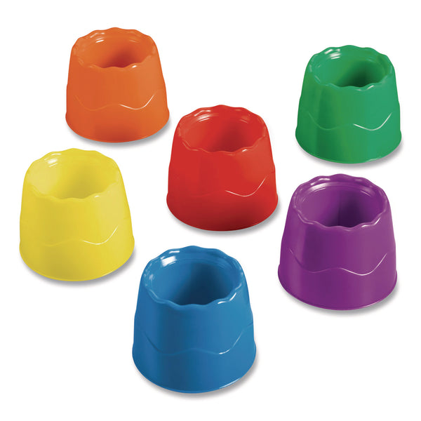 Prang® Stable Water Pot Set, 8 oz, Assorted Colors, 6/Pack (DIXX94010) Pack of 6