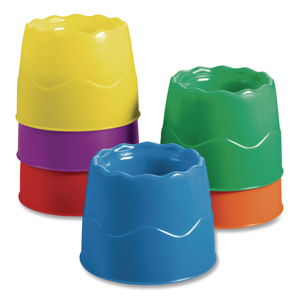 Prang® Stable Water Pot Set, 8 oz, Assorted Colors, 6/Pack (DIXX94010) Pack of 6