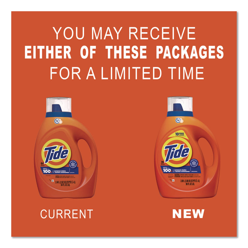 Tide HE Laundry Detergent, Original Scent, Liquid, 64 Loads, 84 oz Bottle (PGC12110EA) Each