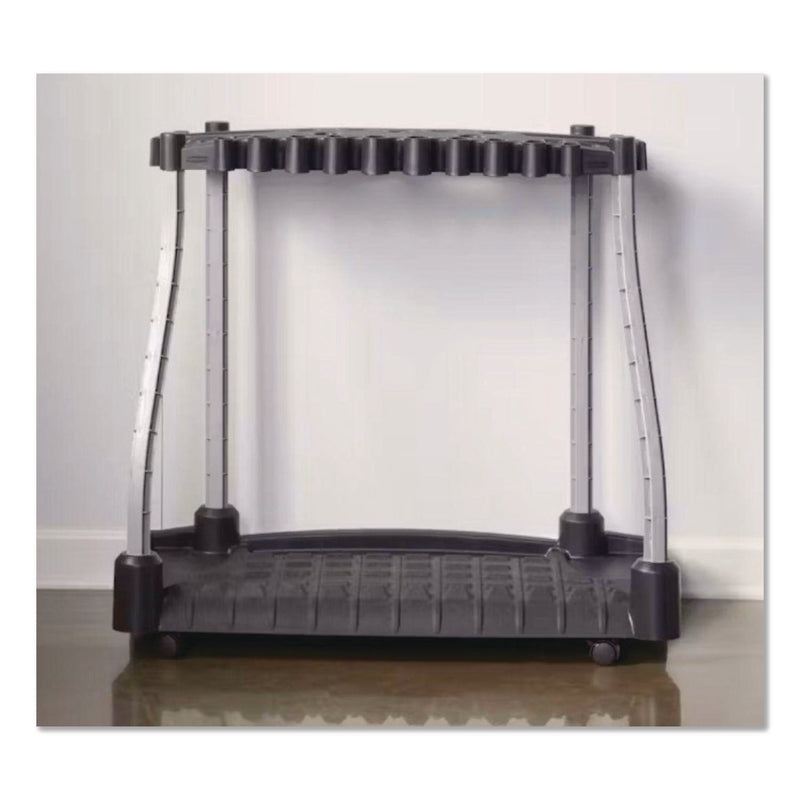 FastTrack Garage Tool Tower Rack, Plastic, Holds Up to 40 Tools, 38" x 20.5" x 34.4", Black (RUB2140834) Each