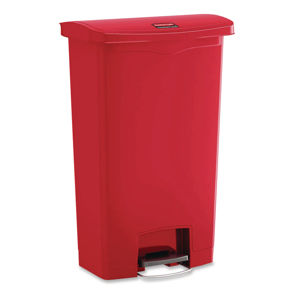 Slim Jim Streamline Resin Step-On Container, 24 gal, Resin, Red (RCP1883570) Each