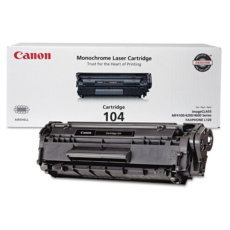 Canon® 0263B001 (104) Toner, 2,000 Page-Yield, Black (CNM104) Each