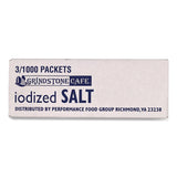 Grindstone Cafe™ Grindstone Iodized Salt, 0.02 oz Packet, 1,000/Bag, 3 Bags/Carton (SUG20015) Case of 3000