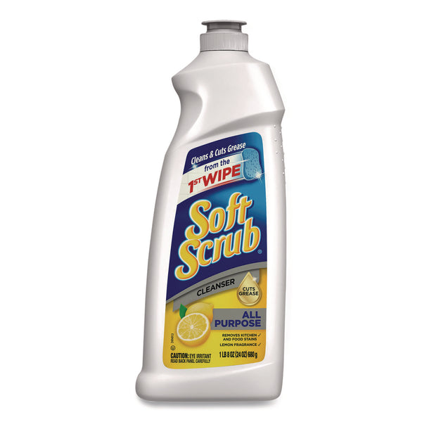 Soft Scrub® All Purpose Cleanser, Lemon Scent, 24 oz Bottle, 8/Carton (DIA07224) Case of 8