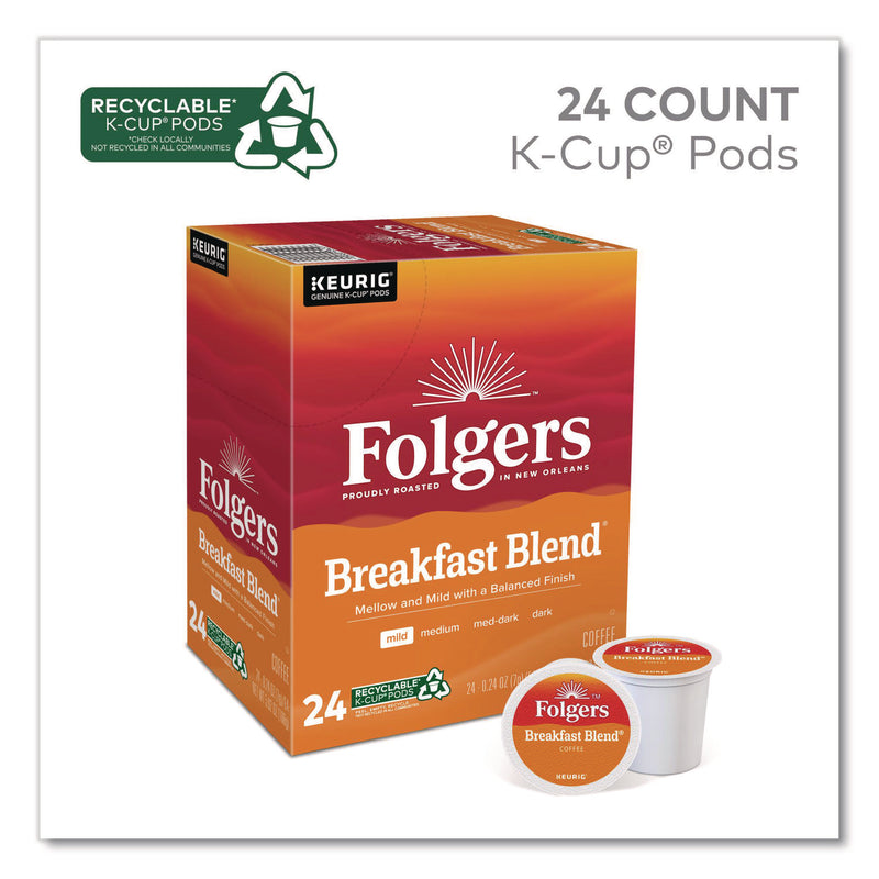 Folgers® Breakfast Blend Coffee K-Cup, 24/Box, 4 Boxes/Carton (GMT0448CT) Case of 96