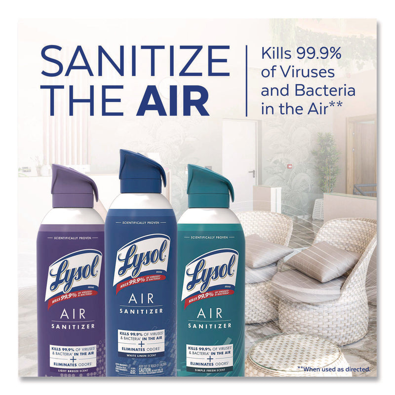 LYSOL® Brand Air Sanitizer Spray, Light Breeze, 10 oz Aerosol Spray (RAC99394EA) Each