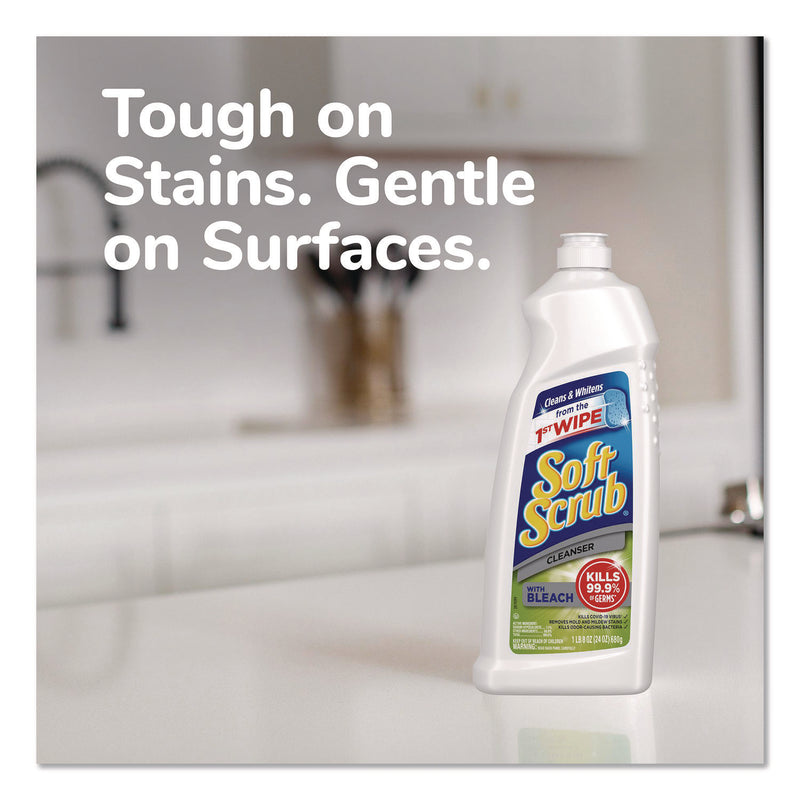 Soft Scrub® Cleanser with Bleach, 24 oz Bottle, 8/Carton (DIA07222) Case of 8