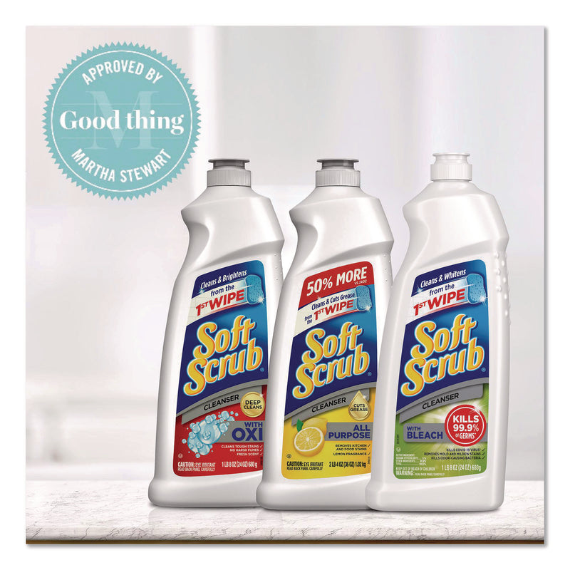 Soft Scrub® Cleanser with Bleach, 24 oz Bottle, 8/Carton (DIA07222) Case of 8