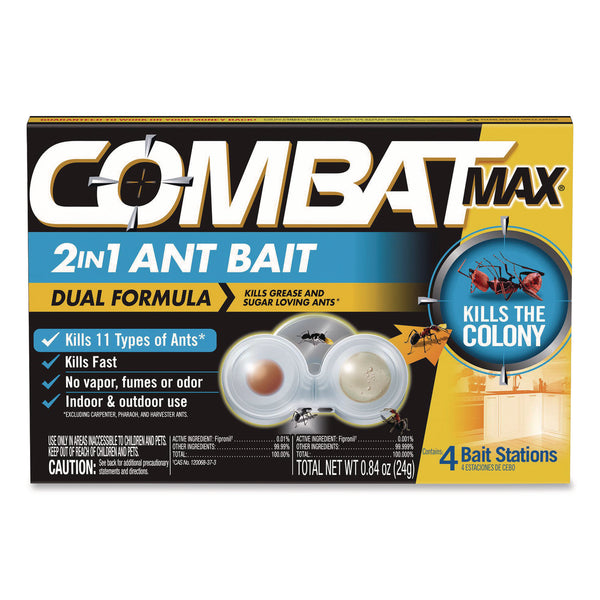 Combat Max 2-in-1 Ant Bait, 4/Pack, 8 Packs/Carton (DIA07172) Case of 8
