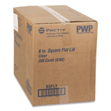 Pactiv Evergreen EarthChoice Recycled PET Container Lid, for 6" Square RPET Containers, 6.25 x 0.39 x 6.25, Clear, Plastic, 360/Carton (PCT6SFLY) Case of 360