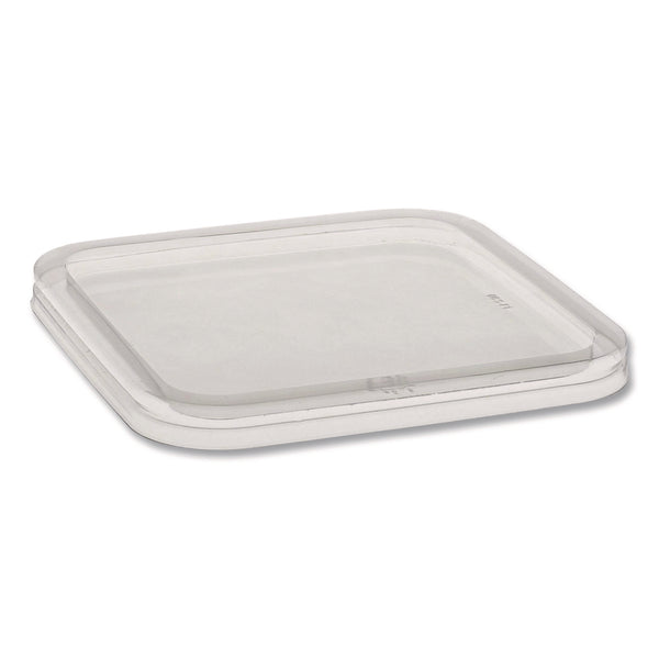 Pactiv Evergreen EarthChoice Recycled PET Container Lid, for 6" Square RPET Containers, 6.25 x 0.39 x 6.25, Clear, Plastic, 360/Carton (PCT6SFLY) Case of 360