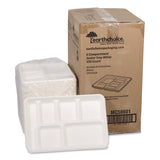 Pactiv Evergreen Compostable Fiber Blend School Lunch Tray, Heavy Duty, 8 x 12 x 1, White, 250/Carton (PCTMC50601) Case of 250