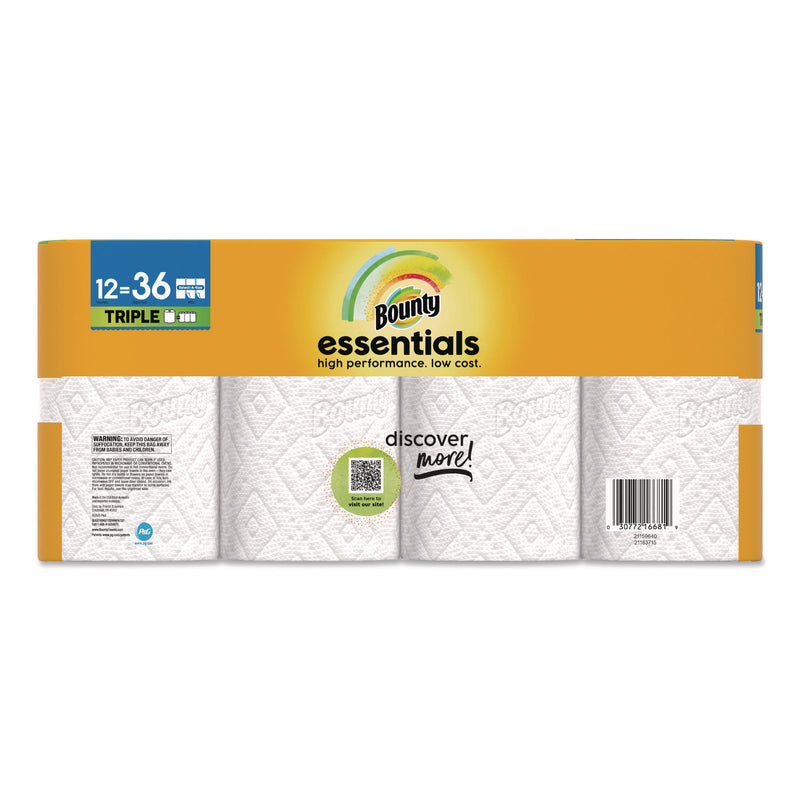 Bounty® Essentials Select-A-Size Kitchen Roll Paper Towels, 2-Ply, 5.9 x 11, White, 162 Sheets/Triple Roll, 12 Rolls/Carton (PGC16681) Case of 12