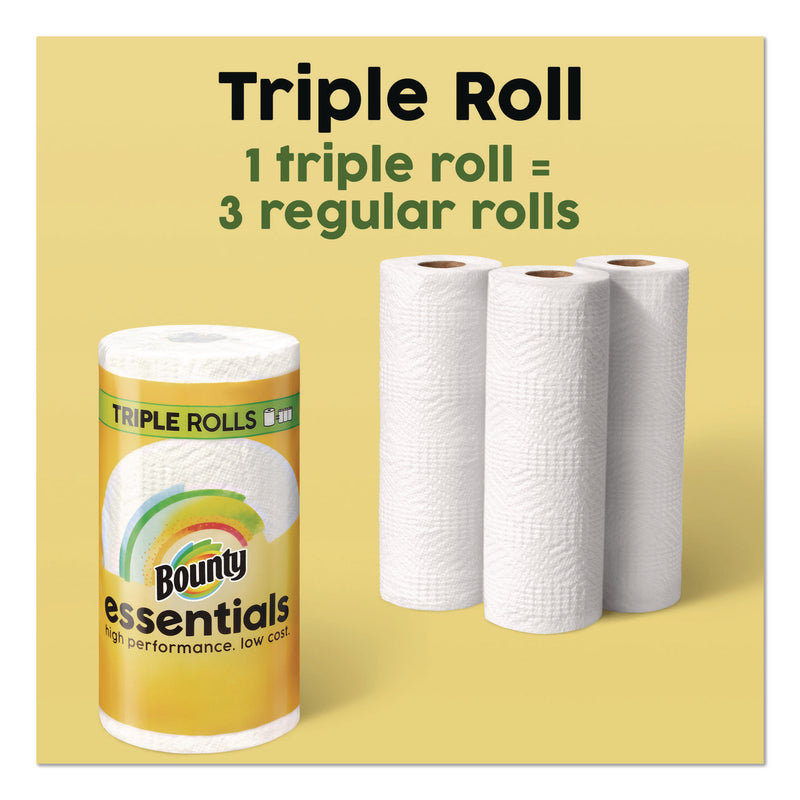Bounty® Essentials Select-A-Size Kitchen Roll Paper Towels, 2-Ply, 5.9 x 11, White, 162 Sheets/Triple Roll, 12 Rolls/Carton (PGC16681) Case of 12