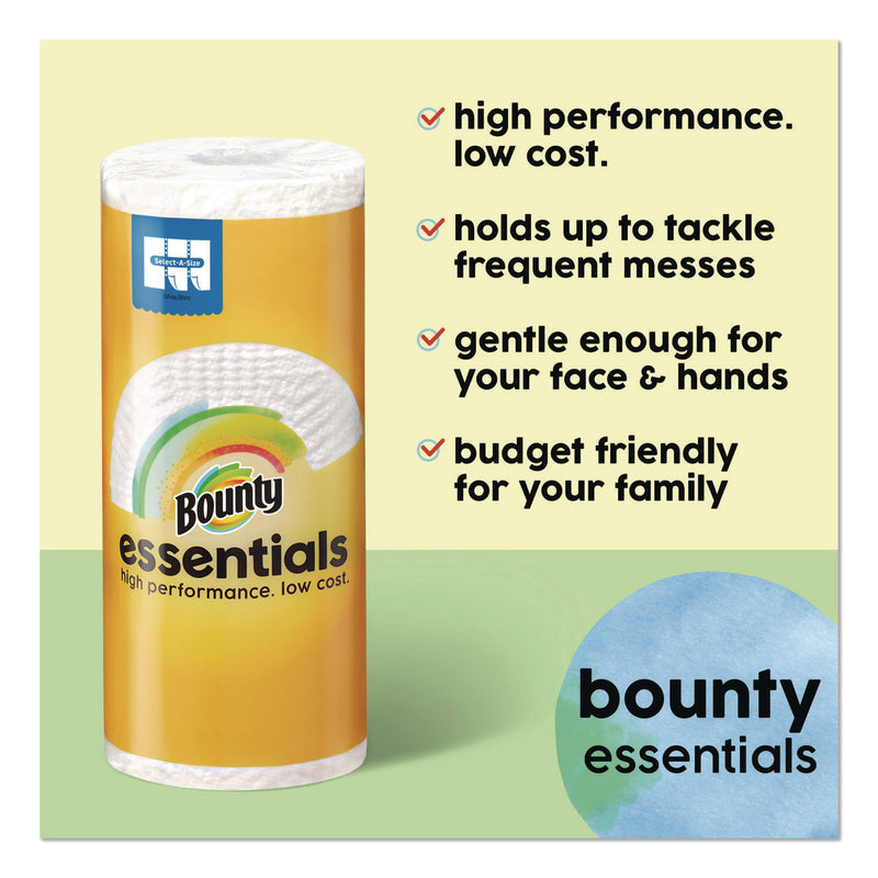 Bounty® Essentials Select-A-Size Kitchen Roll Paper Towels, 2-Ply, 5.9 x 11, White, 162 Sheets/Triple Roll, 12 Rolls/Carton (PGC16681) Case of 12