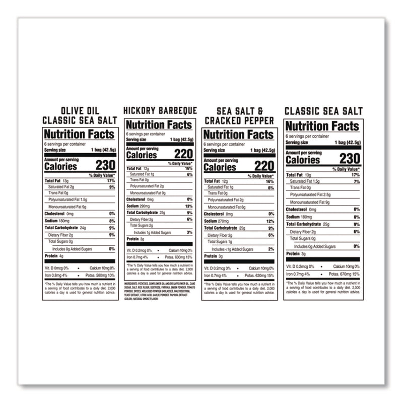 Boulder Canyon Potato Chip Variety Pack, 1.5oz. Bags, 24/CT (BRCPBR12283) Case of 24