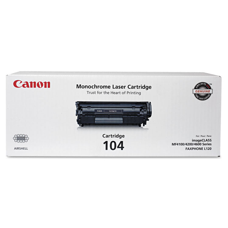 Canon® 0263B001 (104) Toner, 2,000 Page-Yield, Black (CNM104) Each