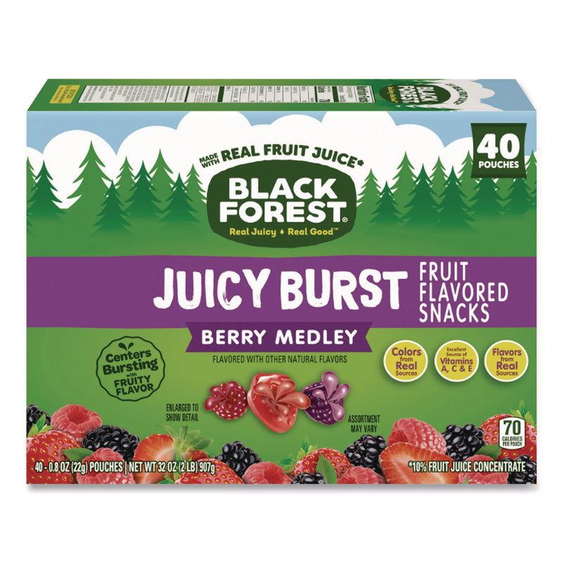 Black Forest Juicy Burst Fruit Flavored Snack, Berry Medley, 32 oz, 40/Box (BLFFER02067) Box of 40