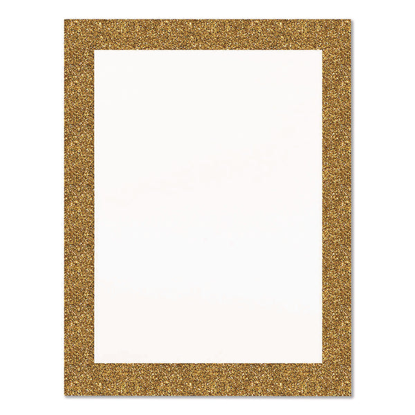 Royal Brites Glitter Poster Board, 22" x 28", Heavyweight, White with Gold Border, 25/Pack (GEO24448M) Each