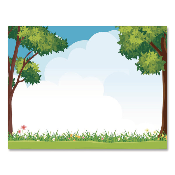 Geographics® Tree Free Award Certificates, 8.5 x 11, Green/Brown/Blue, with Outside Scene Border, 15/Pack (GEO49950) Pack of 15