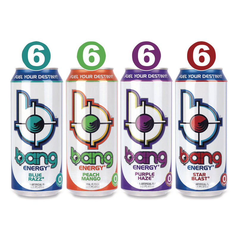 bang Energy® Energy Drink Variety Pack, Assorted Flavors, 16 oz Can, 24/Carton (GRR22002528) Case of 24