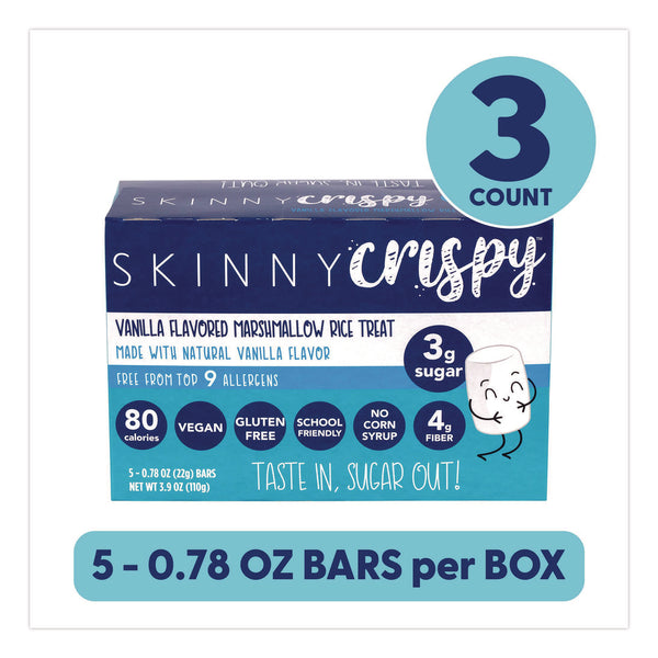 Skinny Crispy Crispy Treat, Vanilla, 0.78 oz Bars, 5 Bars/Pack, 3 Packs/Carton (GRR60004176) Case of 3