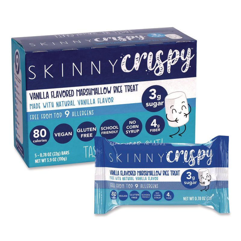Skinny Crispy Crispy Treat, Vanilla, 0.78 oz Bars, 5 Bars/Pack, 3 Packs/Carton (GRR60004176) Case of 3