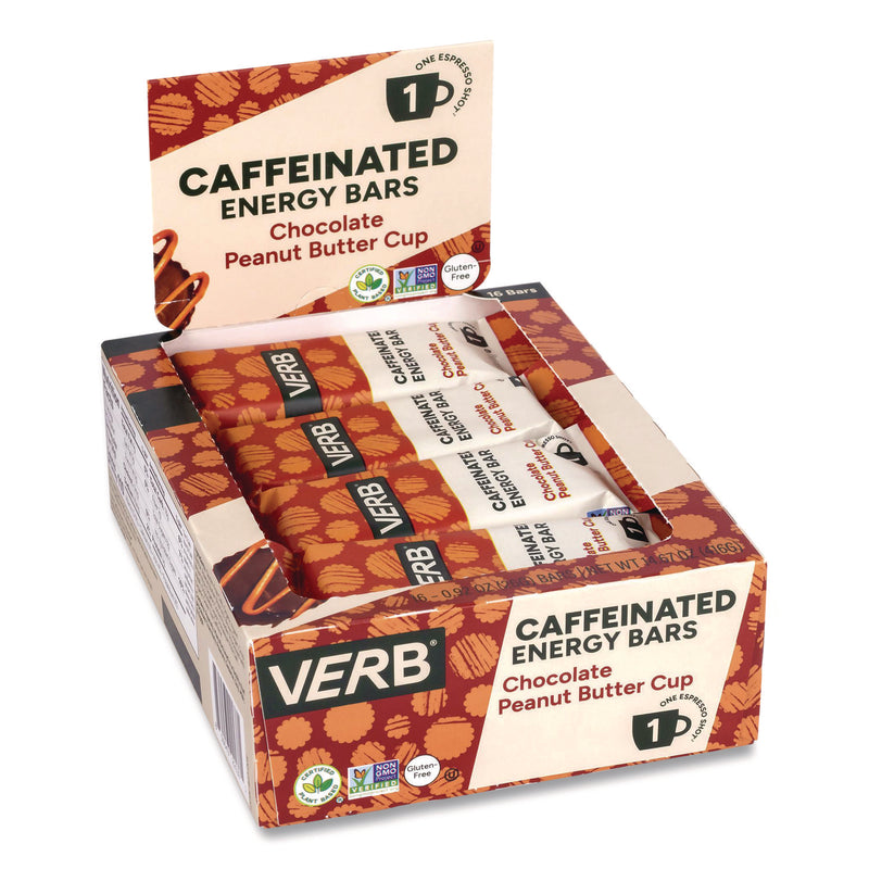 VERB Energy® Caffeinated Energy Bar, Chocolate Peanut Butter Cup and Chocolate Chip Cookie Dough, 0.92 oz Bar, 32/Box (GRR60004178) Case of 2