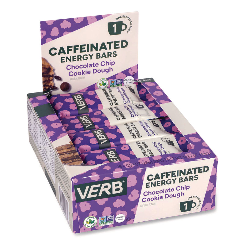 VERB Energy® Caffeinated Energy Bar, Chocolate Peanut Butter Cup and Chocolate Chip Cookie Dough, 0.92 oz Bar, 32/Box (GRR60004178) Case of 2