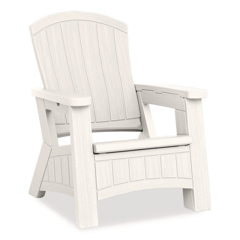 Suncast® Adirondack Chair with Storage, Supports Up to 375 lb, 14.5" Seat Height, 30" x 32.5" x 38.5", Ice Cube (SUABMAC1000CB) Each
