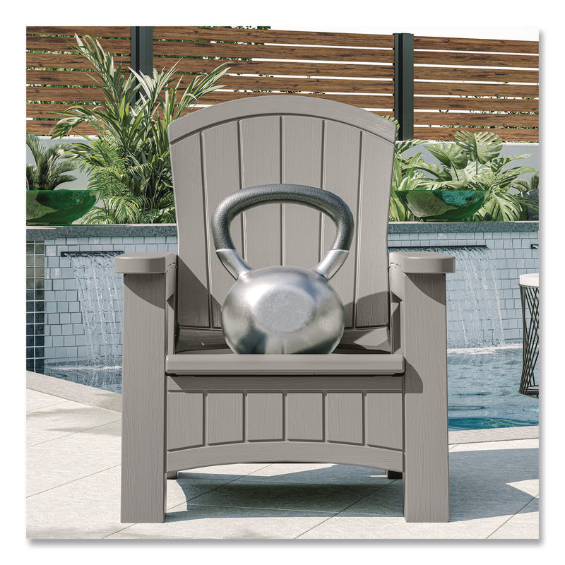 Suncast® Adirondack Chair with Storage, Supports Up to 375 lb, 14.5" Seat Height, 30" x 32.5" x 38.5", Dove Gray (SUABMAC1000DG) Each