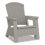 Suncast® Adirondack Chair with Storage, Supports Up to 375 lb, 14.5" Seat Height, 30" x 32.5" x 38.5", Dove Gray (SUABMAC1000DG) Each