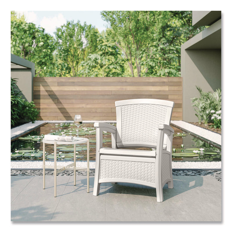 Suncast® Elements Club Chair with Storage, Supports Up to 300 lb, 17" Seat Height, 25.25" x 29.75" x 35.5", Ice Cube (SUABMCC1800CB) Each
