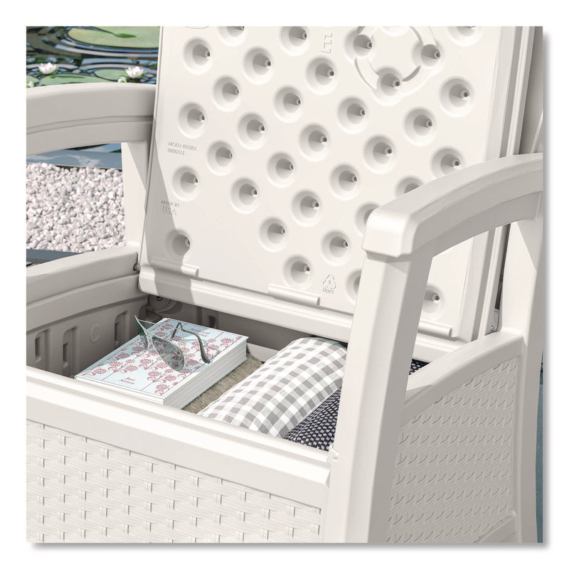 Suncast® Elements Club Chair with Storage, Supports Up to 300 lb, 17" Seat Height, 25.25" x 29.75" x 35.5", Ice Cube (SUABMCC1800CB) Each