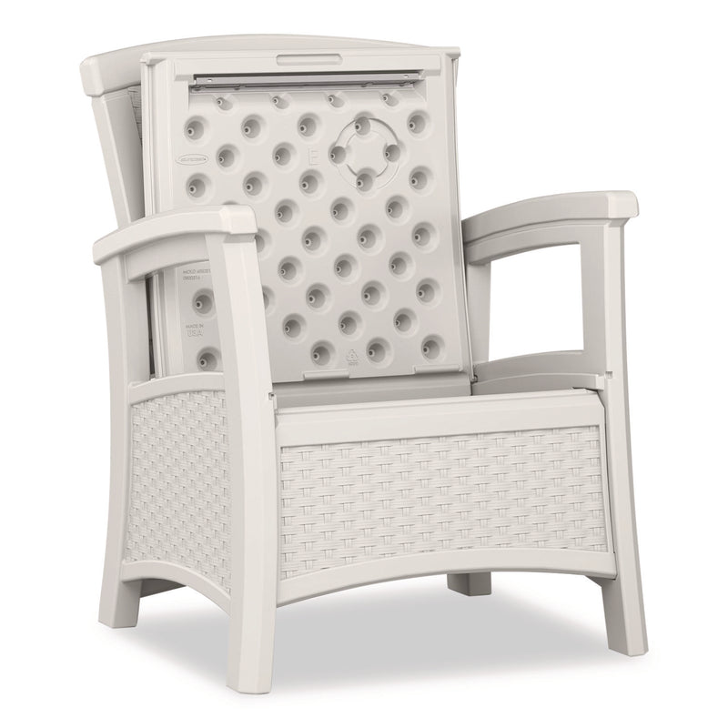 Suncast® Elements Club Chair with Storage, Supports Up to 300 lb, 17" Seat Height, 25.25" x 29.75" x 35.5", Ice Cube (SUABMCC1800CB) Each