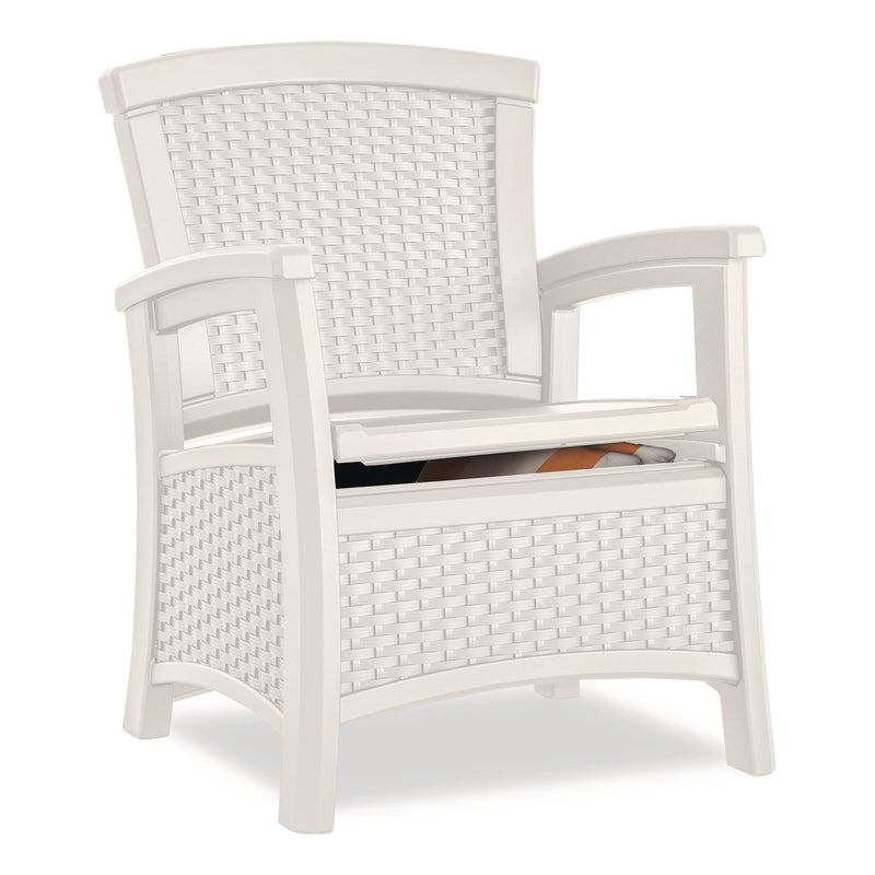 Suncast® Elements Club Chair with Storage, Supports Up to 300 lb, 17" Seat Height, 25.25" x 29.75" x 35.5", Ice Cube (SUABMCC1800CB) Each