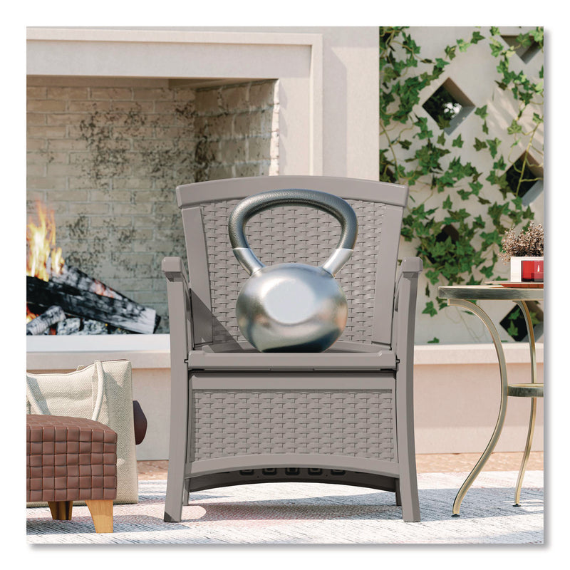 Suncast® Elements Club Chair with Storage, Supports Up to 300 lb, 17" Seat Height, 25.25" x 29.75" x 35.5", Dove Gray (SUABMCC1800DG) Each