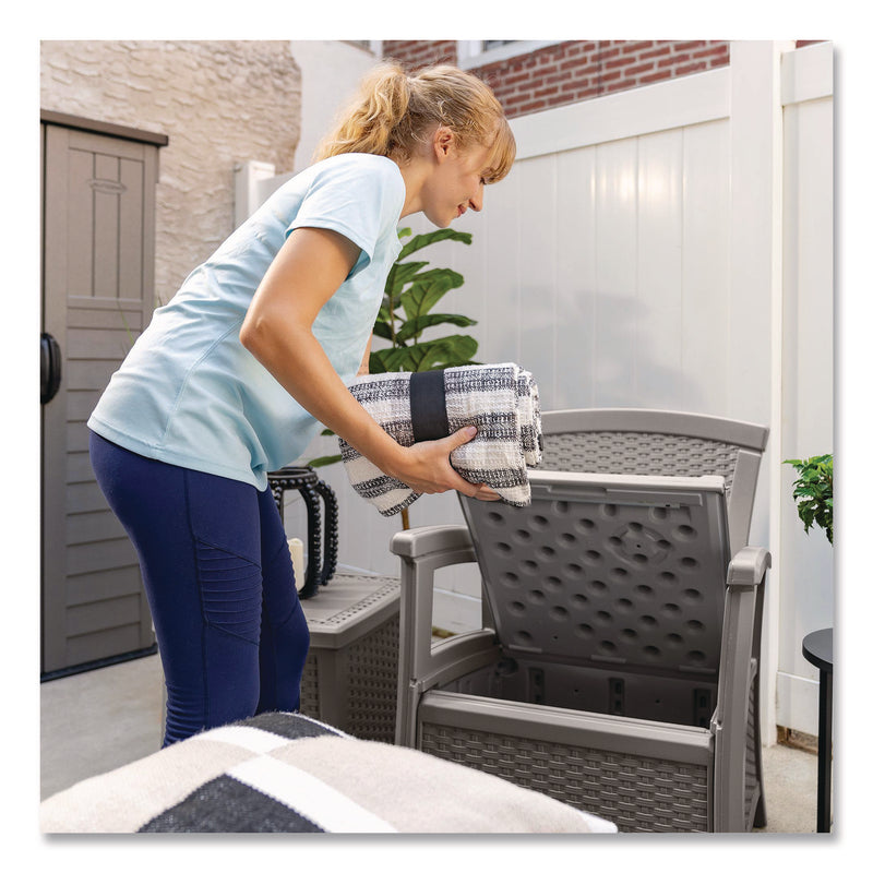 Suncast® Elements Club Chair with Storage, Supports Up to 300 lb, 17" Seat Height, 25.25" x 29.75" x 35.5", Dove Gray (SUABMCC1800DG) Each